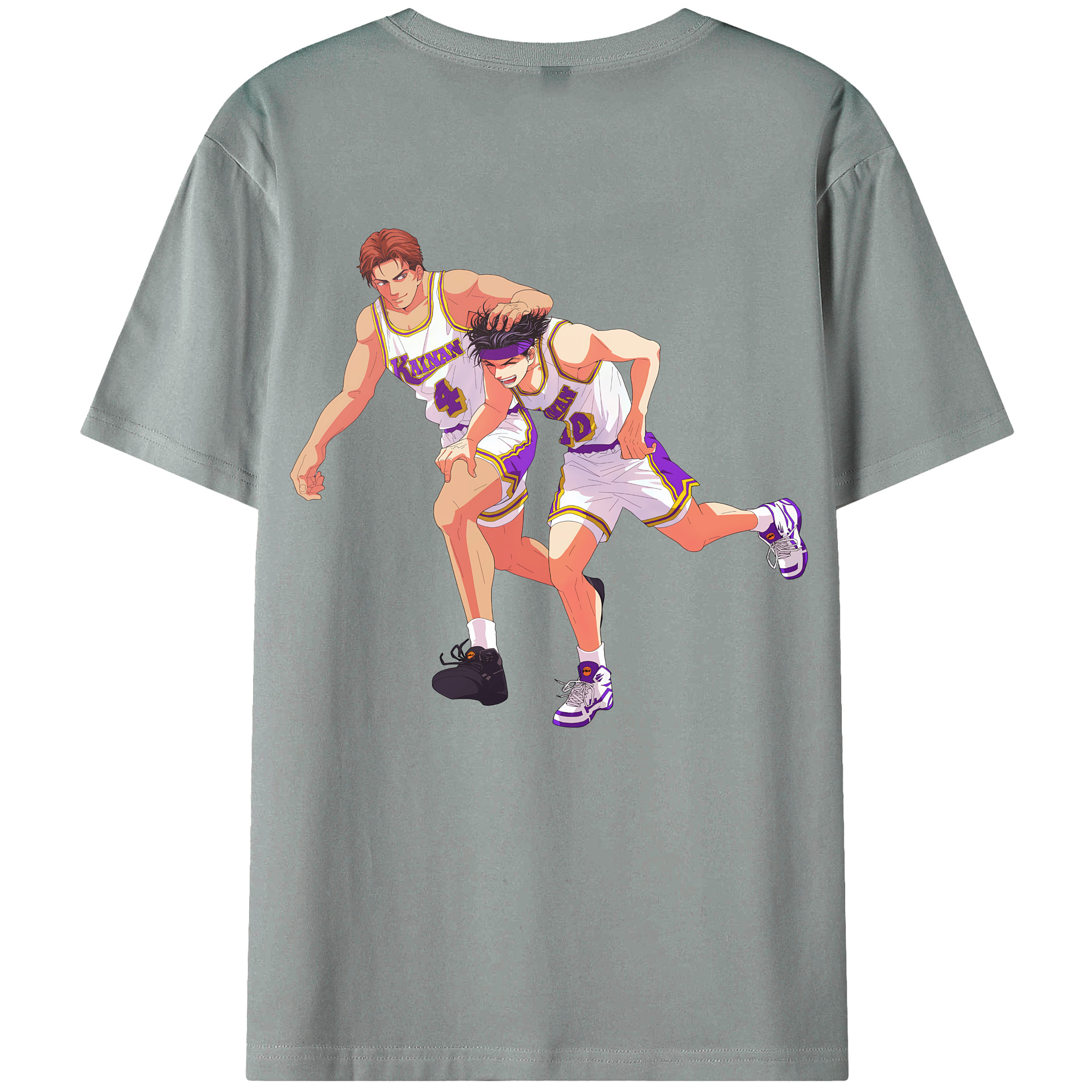 （画像用） SLAM DUNK／スラムダンク 綿100％ メンズ半袖Tシャツ（バックプリント） 通気性